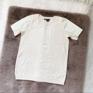 Vince cream wool silk leather sweater